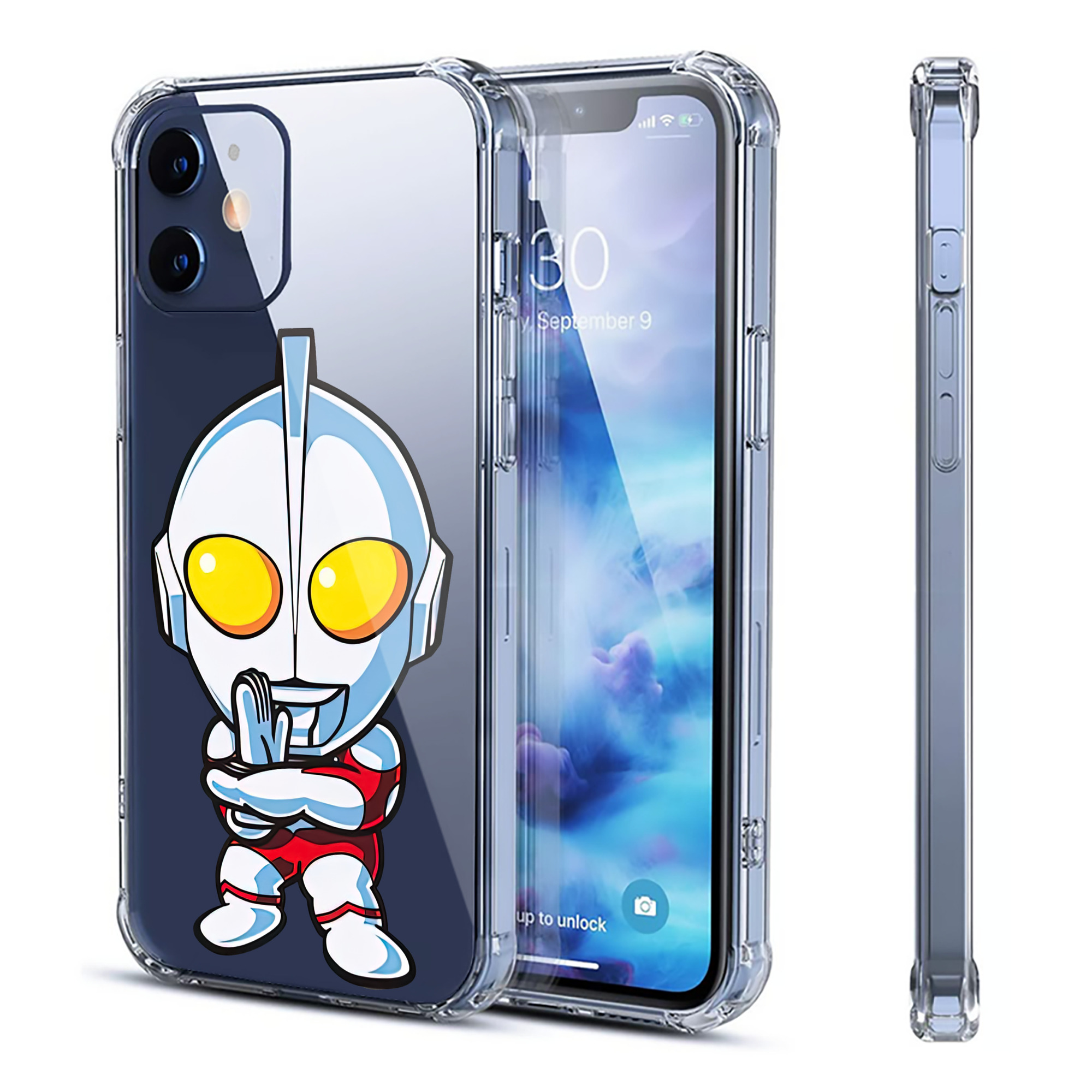 （画像用） ウルトラマン Ultraman 【iPhone 12シリーズ対応】透明スマホケース（クリアソフトケース）